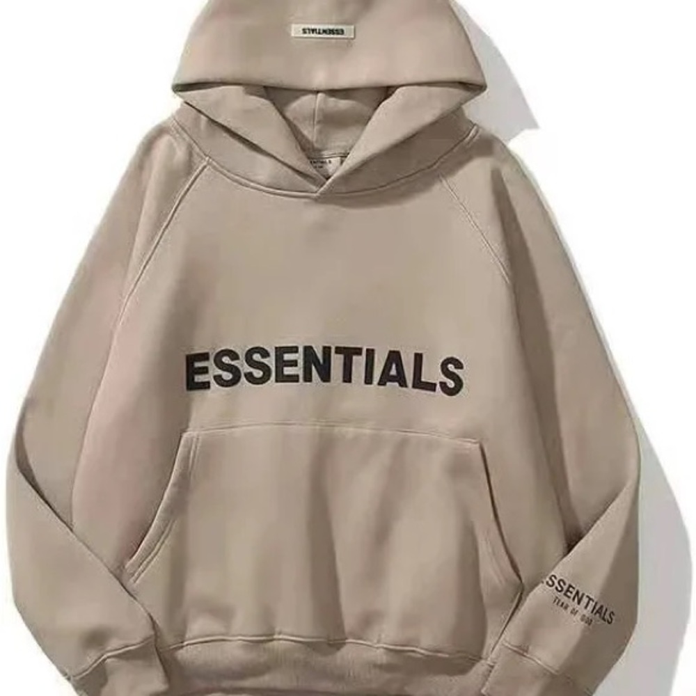 Fear of God Essentials Beige Hoodie